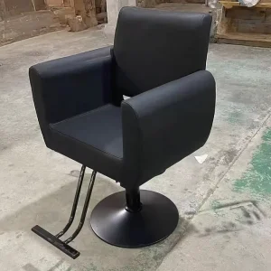 All Black Recline Styling Chair Barber Chair for Hairdressing Salon Equipment with Durable Metal