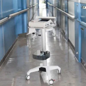 All One VESA Hospital Trolley Mobile Medical Laptop Cart with Cable Winder Storage Arm Dental Workstation for Hotel Outdoor Use