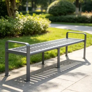 All Steel Bench with Armrest Cutout Design Modern Chair for Sale Park Seating Bench