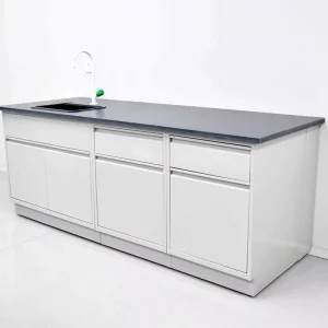 All Steel Central Station Side Table Science Laboratory Furniture With Wall Storage Cabinet Computer Science Labs