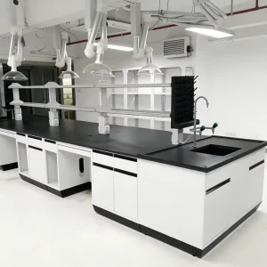 All Steel Chemical Resistant Lab Bench with Under Cabinets Heavy Duty Laboratory Workbench Manufacturer
