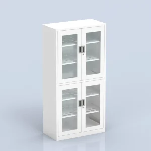 All Steel Hospital School Use Medicine Cabinet Laboratory Chemical Storage Cabinet with Glass Doors