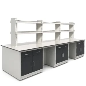 All Steel Laboratory Bench Chemical Resistant Lab Table with Reagent Shelf for School Hospital Research