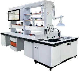 All Steel Laboratory Furniture Physical Chemistry Desk for School Hospital Chemical Plant Workshop Metal Bench Lab Table