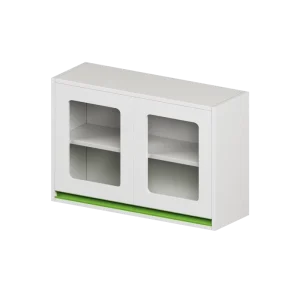 All Steel Modern Laboratory Wall Cabinet with Tempered Glass Door Hanging Storage for Research School Hospital Testing Labs