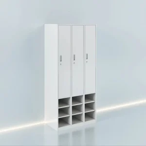 All Steel Modern Laboratory Wardrobe Cabinet Double Triple Door Staff Locker Storage for Workshop School Clean Room Projects