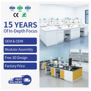 All Steel Pathology Lab Equipment Workbench with Reagent Rack Full Steel Lab Table for Chemical Bench