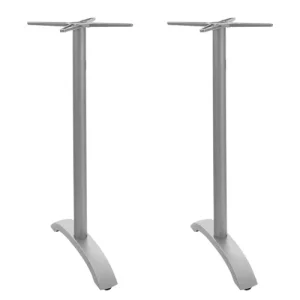 All Weather Coffee Straight Legs Outdoor Bistro Restaurant Match 30”x48” 30”x60” Table Top Silver Aluminum Bar Height Bases