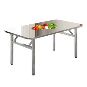 All Weather Lightweight Stainless Steel Portable Folding Dining Table Travel Table for Restaurant Catering Outdoor Picnic Camp