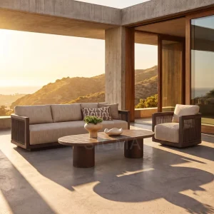 All Weather Luxury Waterproof Modern Garden Furniture Set L Shape Aluminum Chair Patio Outdoor Sofa