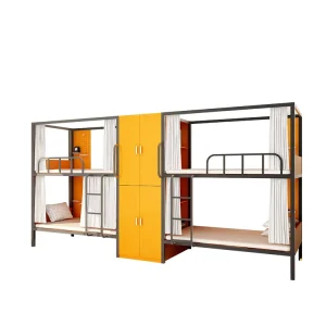 All inclusive Modern Double layer Bunk Beds for Bedroom Youth Hostels Student Boarding Training Institutions Esports Hotels