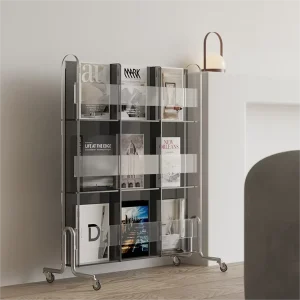 Aluminum Acrylic Metal Display Rack Shelving Steel Structure Magazine Eco friendly Trade Show Displays Shelf for Shops