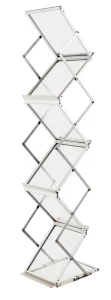 Aluminum Alloy Folding Document Rack Bookshelf Magazine Rack Single Page Ancient Books Newspapers Exhibition Display Stand