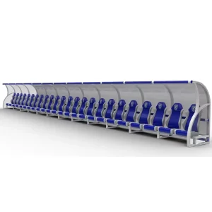 Aluminum Alloy Football Court Long Chair Outdoor Sports Soccer Field Use Movable Dugout Portable Substitute Bench With Canopy