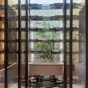 Aluminum Alloy Glass Wine Cabinet Italian Minimalist Light Luxury Red Wine Display Cabinet