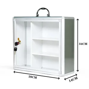 Aluminum Alloy Medical Storage Cabinet Wall Mount Portable Design Key Lock Closure for Office Hospital Use