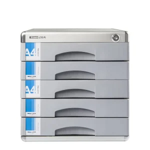 Aluminum Alloy Office Filing Cabinet Floor Standing Multifunctional Five Drawer Glossy Finish Customizable Cabinet