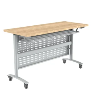 Aluminum Frame Foldable Metal Training Table with Melamine Top Large Board Flexible Design for Modern Home Office Workshop