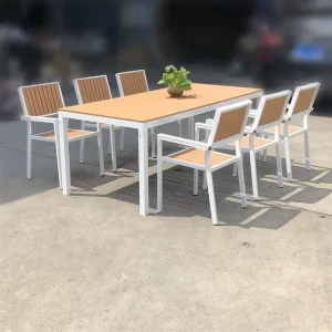 Aluminum Modern Outdoor Dining Table Set 4/8 Seater for Courtyard & Hotel Use Garden Patio Chair Set