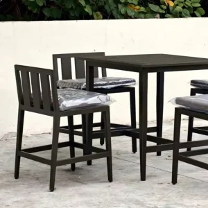Aluminum Outdoor Bar Set High Table Stools Pool Bar Hotel Terrace Furniture