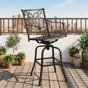 Aluminum Portable High Bar Chair for Outdoor Garden Sets with Stylish Bar Stool for Comfortable Leisure