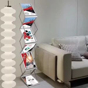 Aluminum Telescopic Magazine Rack for Office and Library Adjustable Periodical Stand