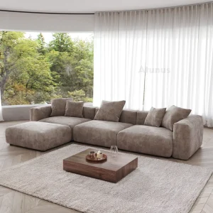 American Big Square Modular Sectional Sofa Couch Set Vintage Home Hotel Furniture Large Sofa Corduroy Fabric Sofa Set