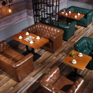 American Classic Cafe Sofa Booth Bar Dining Room Table and Chair Sets Coffee Shop Restaurant Furniture