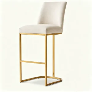 American Dining Room Furniture Customize Color Stainless Steel Floating Bar Stool High Stool Chair with Backrest for Home Bar