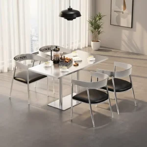 American Industrial Style Stainless Steel Dining Table and Chair Set Restaurant Tea Shop Trendy Café Music Bar Table and Chairs