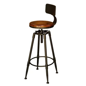 American Retro Iron bar Chair Front Desk High Stool Solid Metal Leisure Chair Cafe Lift bar Chair