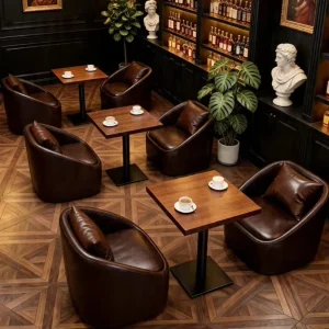 American Retro Style Commercial Bar Themed Restaurant Sofa Whiskey and Music Restaurant Cafe Table and Chair Set