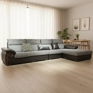 American Style Indoor Modular Fabric Chaise Sectional Sofa for Home Hotel and Workshop Stylish Living Room Furniture