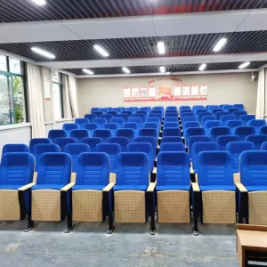 American Style Wood Foldable Auditorium Chair Armrests Multifunctional Lecture Hall Seat Amphitheatre Cinema Commercial Small