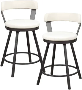 American White Bar Stools PU Leather Dining Chairs