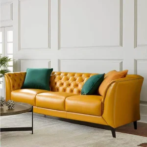 American style Leather Snap on Modern Small sized Designer Living Room Office Reception and Leisure Combination Sofa Set