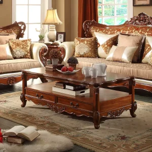 American-style Solid Wood Coffee Table Living Room Center Table Sofa Table European-style Coffee Table for Home and Hotel Use