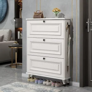 American style Ultra thin Shoe Cabinet A Light Luxury New Embossed Rack Entrance For Home Use
