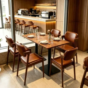American style Vintage Solid Wood Bar Table and Chair Set for Restaurant Bistro Caf Use