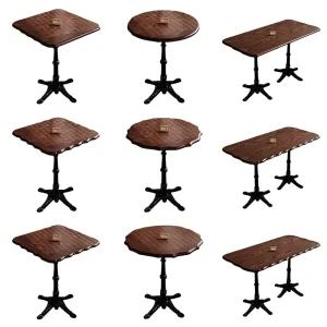 American style Vintage Solid Wood Square Restaurant Bar Table Metal Frame Customizable Chairs for Commercial Use Restaurants