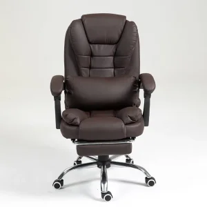 Anji Luxury Office Chairs Pure Leather Ergonomic Executive Work Home Office Chairs Office Furniture With Wheel Footrest
