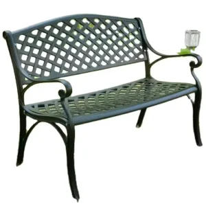 Anti-Corrosion Outdoor Cast Aluminum Bench with Backrest Park Plaza Seating