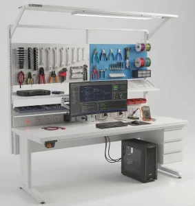 Anti-Static Mat All Steel Frame Workbench with Cabinet for Welding Workstation Electronic ESD Protection
