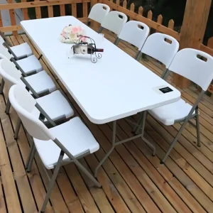 Anti Wobble Wedding Tables Hotel Stain Resistant Modern Hotel Table Matte Finish Folding Hotel Dining Table and Chair