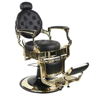 Antique Barber Chair Gold Black Salon Chairs Barber Equiment Factory Custom Chairs