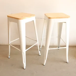 Antique Metal Tolix Dining Stools Durable Cafe Barstool Wooden Top Modern Gym Vintage Restaurant Bistro Sillas