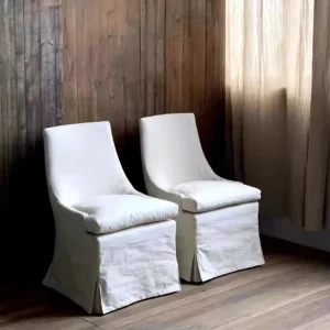 Antique Quiet Removable Linen Cloth Set Chair Cream Colored Restaurant Club Inn High Back Casual Single Chair