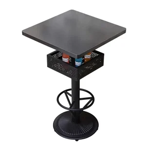 Antique style Distressed Bar Tables High Bar Rectangular Music Restaurant PVC Fireproof Panels 3 4 People Custom Made