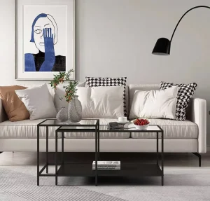 Apartment Convertible Modern Stainless Steel Coffee Table Living Room Furniture