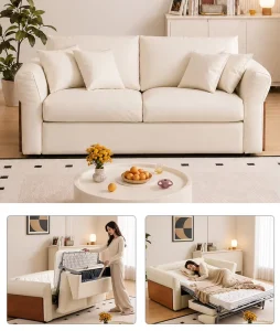 Apartment Furniture Metal Frame Foldable Sofa Bed Modern Folding Sofa Bed